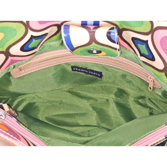 Franco Sarto Women's Multicolor Retro Hippy Vinyl Patterned Tote Large 065 - Picture 11 of 14